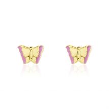 Boucles D'oreilles Puces Bartholomée Papillon Or Jaune - Pour Femme - Histoire d'Or