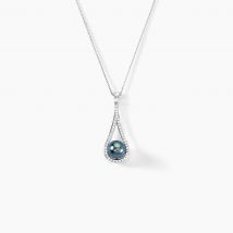 Collier Gillet Or Blanc Perle De Tahiti Oxyde Zirconium - Pour Femme - Pierre en Perle tahiti de forme Ronde - Histoire d'Or