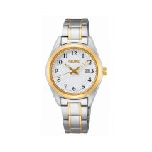 Montre Seiko Classique Blanc - Boîtier Blanc - Cadran Blanc - Bracelet Argenté - Mécanisme en Quartz - Pour Femme - Histoire d'Or