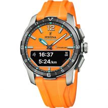 Montre Connectée Festina Connected Orange - Boîtier Blanc - Cadran Orange - Bracelet Orange - Mécanisme en Hybride - Pour Famille - Histoire d'Or