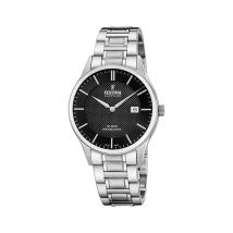 Montre Festina Swiss Made 40 Noir - Boîtier - Cadran Noir - Bracelet Argenté - Mécanisme en Quartz - Pour Homme - Histoire d'Or