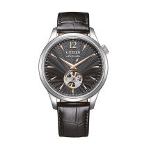Montre Citizen Platform Auto Noir - Boîtier Argenté - Cadran Noir - Bracelet Noir - Mécanisme en Automatique - Pour Homme - Histoire d'Or