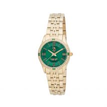 Montre U.S. Polo Us Polo Giselle Vert - Boîtier Doré - Cadran Vert - Bracelet Doré - Mécanisme en Quartz - Pour Femme - Histoire d'Or