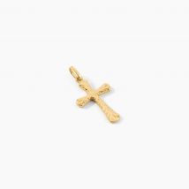 Pendentif Bathilde Croix Striee Or Jaune - Pour Famille - Histoire d'Or