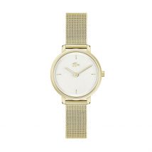Montre Lacoste Lacoste Suzanne Blanc - Boîtier Jaune - Cadran Blanc - Bracelet Doré - Mécanisme en Quartz - Pour Femme - Histoire d'Or