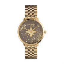 Montre Olivia Burton Celestial Nova Marron - Boîtier Jaune - Cadran Marron - Bracelet Doré - Mécanisme en Quartz - Pour Femme - Histoire d'Or