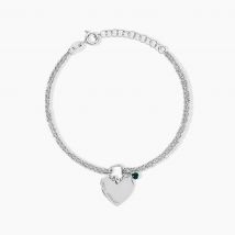 Bracelet Argent Pero Onyx - Pour Femme - Pierre en Onyx de forme Cabochon - Motif Cœur - Histoire d'Or