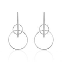 Boucles D'oreilles Pendantes Enissa Argent Blanc - Pour Femme - Histoire d'Or