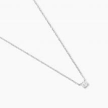 Collier Or Blanc Aphrodite Diamant Synthétique - Pour Femme - Pierre en Diamant Synthétique de forme Ronde - Histoire d'Or