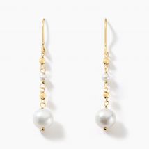 Boucles D'oreilles Pendantes Bindy Or Jaune Perle De Culture - Pour Femme - Pierre en Perle de culture de forme Ronde - Histoire d'Or