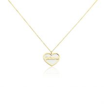 Collier Or Jaune Proxumae Nacre - Pour Femme - Pierre en Nacre de forme Coeur - Motif Cœur - Histoire d'Or