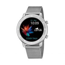 Coffret De Montre Lotus Connectée Smartwach Noir - Boîtier Blanc - Cadran Noir - Bracelet Argenté - Mécanisme en Quartz - Pour Homme - Histoire d'Or
