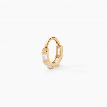 Piercing D'oreille Unitaire Dervila Or Jaune Oxyde De Zirconium - Pour Femme - Pierre en Oxyde de Zirconium de forme Rectangle - Histoire d'Or