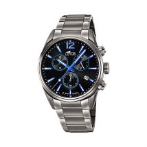 Montre Lotus Chrono Noir - Boîtier Gris - Cadran Noir - Bracelet Gris - Mécanisme en Quartz - Pour Homme - Histoire d'Or