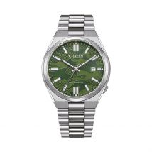 Montre Citizen Tsuyosa Nj0159 Kaki - Boîtier Argenté - Cadran Vert - Bracelet Argenté - Mécanisme en Automatique - Pour Unisex - Histoire d'Or