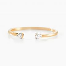 Alliance Les Inseparables Or Jaune Diamant - Pour Femme - Pierre en Diamant de forme Ronde - Histoire d'Or