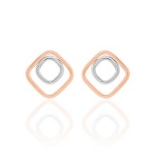 Boucles D'oreilles Pendantes Artahe Carree Or Bicolore - Pour Femme - Histoire d'Or