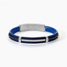 Bracelet Jourdan Otto Cuir Bleu - Pour Homme - Histoire d'Or