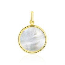 Pendentif Ultane Or Jaune Nacre - Pour Femme - Pierre en Nacre de forme Ronde - Motif Cercle - Histoire d'Or