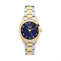 Montre O Watch Colored Bleu - Boîtier Jaune - Cadran Blanc - Bracelet Bicolore - Mécanisme en Quartz - Pour Femme - Histoire d'Or