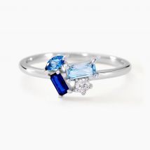 Bague Guillemette Argent Blanc Pierre D'imitation - Pour Femme - Pierre en Pierre d'Imitation de forme Rectangle - Histoire d'Or