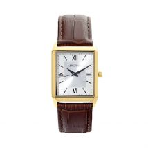 Montre Arctik Quark Argente - Boîtier Jaune - Cadran Argenté - Bracelet Marron - Mécanisme en Quartz - Pour Homme - Histoire d'Or