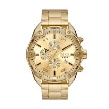 Montre Diesel Spiked Doré - Boîtier Jaune - Cadran Champagne - Bracelet Doré - Mécanisme en Quartz - Pour Homme - Histoire d'Or