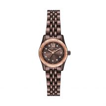 Montre Michael Kors Petite Lexington Marron - Boîtier Autres - Cadran Marron - Bracelet Marron - Mécanisme en Quartz - Pour Femme - Histoire d'Or