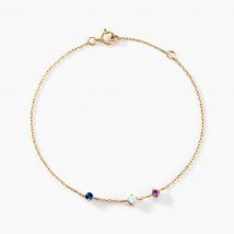 Bracelet Universe Or Jaune Topaze Améthyste - Pour Femme - Pierre en Topaze de forme Ronde - Motif Maillons - Histoire d'Or