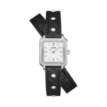 Montre Cluse Gracieuse Mini Blanc - Boîtier Argenté - Cadran Blanc - Bracelet Noir - Mécanisme en Quartz - Pour Femme - Histoire d'Or