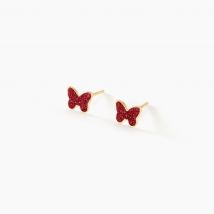 Boucles D'oreilles Puces Solena Papillon Or Jaune - Pour Enfant - Histoire d'Or