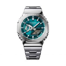 Montre Casio G-Shock Gm2110 Vert - Boîtier Argenté - Cadran Vert - Bracelet Argenté - Mécanisme en Quartz - Pour Homme - Histoire d'Or