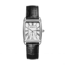 Montre Herbelin Art Deco Argenté - Boîtier Blanc - Cadran Argenté - Bracelet Noir - Mécanisme en Quartz - Pour Homme - Histoire d'Or