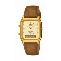 Montre Casio Collection Aq230 Doré - Boîtier - Cadran Doré - Bracelet Marron - Mécanisme en Quartz - Pour Unisex - Histoire d'Or