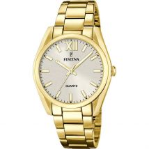 Montre Festina Boyfriend Champagne - Boîtier Jaune - Cadran Champagne - Bracelet Doré - Mécanisme en Quartz - Pour Femme - Histoire d'Or