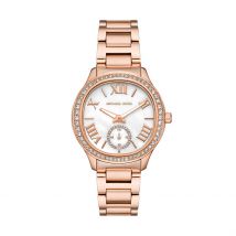 Montre Michael Kors Sage Nacre Blanche - Boîtier Rose - Cadran Bicolore - Bracelet Rose - Mécanisme en Quartz - Pour Femme - Histoire d'Or