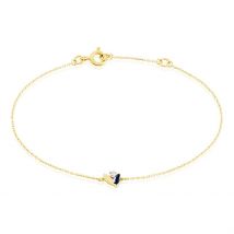 Bracelet Tameka Or Bicolore Saphir Diamant - Pour Femme - Pierre en Saphir de forme Navette / Marquise - Motif Petale - Histoire d'Or