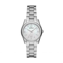 Montre Emporio Armani Nacre - Boîtier Blanc - Cadran Bicolore - Bracelet Argenté - Mécanisme en Quartz - Pour Femme - Histoire d'Or
