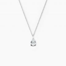 Collier Goutte Or Blanc Oxyde De Zirconium - Pour Femme - Pierre en Oxyde de Zirconium de forme Poire - Motif Goutte - Histoire d'Or