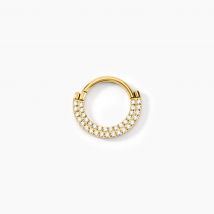 Piercing Septum Bettris Acier Jaune Oxyde De Zirconium - Pour Femme - Pierre en Oxyde de Zirconium de forme Ronde - Histoire d'Or