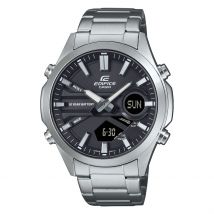 Montre Casio Edifice Noir - Boîtier Blanc - Cadran Noir - Bracelet Argenté - Mécanisme en Quartz - Pour Homme - Histoire d'Or