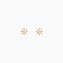 Boucles D'oreilles Puces Aubepine Or Jaune Oxyde - Pour Femme - Pierre en Oxyde de Zirconium de forme Ronde - Histoire d'Or