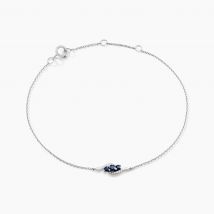 Bracelet Trinitie Or Blanc Saphir Diamant - Pour Femme - Pierre en Saphir de forme Ronde - Motif Ovale - Histoire d'Or