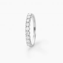 Alliance Hera Or Blanc Diamant - Pour Femme - Pierre en Diamant de forme Ronde - Histoire d'Or