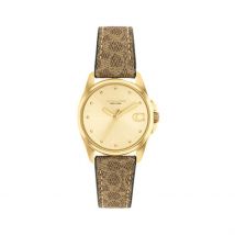 Montre Coach Greyson Doré - Boîtier - Cadran Doré - Bracelet Marron - Mécanisme en Quartz - Pour Femme - Histoire d'Or