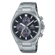 Montre Casio Edifice Noir - Boîtier Blanc - Cadran Noir - Bracelet Argenté - Mécanisme en Quartz - Pour Homme - Histoire d'Or