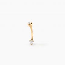Piercing D'oreille Et/ou D'arcade Elihu Or Jaune Oxyde De Zirconium - Pour Femme - Pierre en Oxyde de Zirconium de forme Coeur - Histoire d'Or