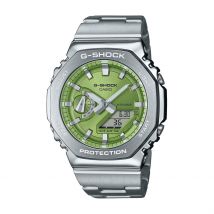 Montre Casio G-shock Vert - Boîtier Blanc - Cadran Vert - Bracelet Argenté - Mécanisme en Quartz - Pour Homme - Histoire d'Or
