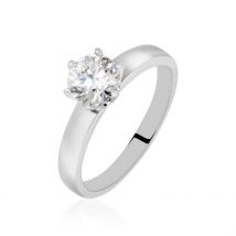 Bague Solitaire Natalia Or Blanc Diamant Synthetique - Pour Femme - Pierre en Diamant Synthétique de forme Ronde - Histoire d'Or