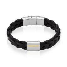 Bracelet Jourdan Cuir Noir - Pour Homme - Histoire d'Or